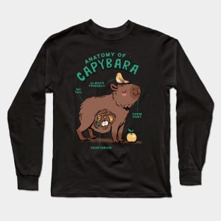 Funny Capybara Anatomy Long Sleeve T-Shirt